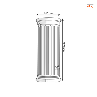 Colonne romaine - 330L / 500L / 1000L dimensions