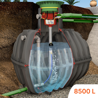 Cuve r&eacute;tention eau de pluie GRAF 8500L DN160 CARAT XL vue presentation