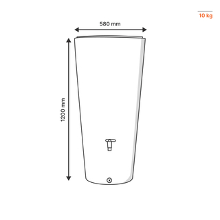 R&eacute;servoir Vaso 2en1 graphite 220 L d&eacute;tails dimensions