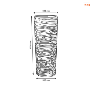 R&eacute;servoir NATURA 2en1 350 L dimensions