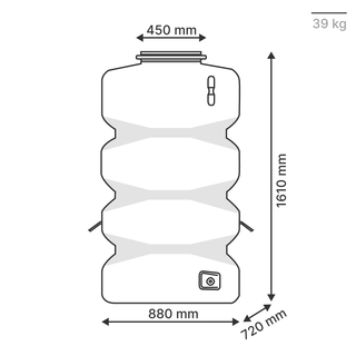 R&eacute;servoir a&eacute;rien cubique 750L dessin