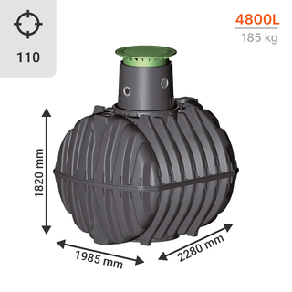 Cuve de stockage d'eau de pluie CARAT de 4800L et accessoires