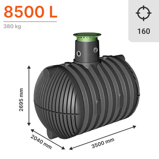 Cuve eau pluie CARAT XL seule 8500 L DN160