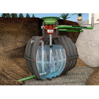Cuve de r&eacute;tention d'eau de pluie CARAT XL seule 10 000L DN160 presentation