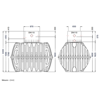 Kit cuve GRAF CARAT 3750L dimensions