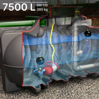 Cuve de r&eacute;tention et utilisation eau de pluie de 7500L - PLATINE - GRAF