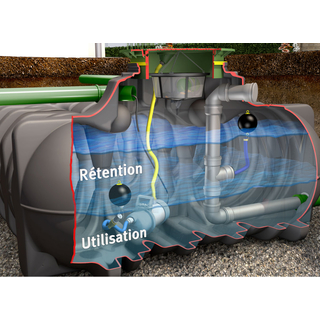 Cuve de R&eacute;tention et Utilisation Eau de pluie de 5000L PLATINE - GRAF amb