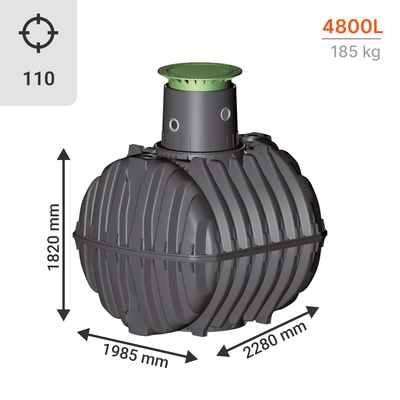 CARAT 4800L underground rainwater storage tank and accessories, Tank volume: 4,800L