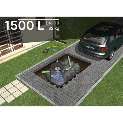 Kit cuve PLATINE ULTRA-PLATE 1500L à enterrer pour le jardin - GRAF - Pompe en surface - Véhicule