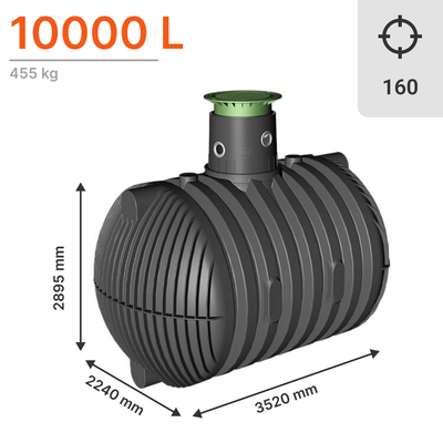 Cuve de rétention d'eau de pluie CARAT XL seule 10 000L DN160