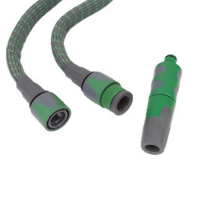Kit tuyau "retract'eau" 20M + Lance réglable bi matière + Raccord PVC