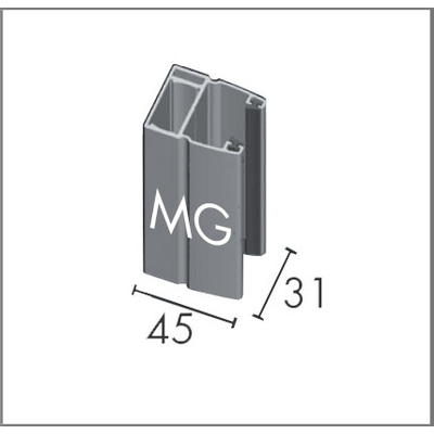 Para prowadnic MG2 - Bubendorff, Meandrowy: wnętrze nr 1, Kolor: 100 - BLANC - (RAL 9016)