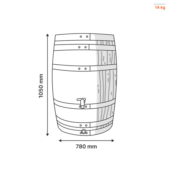 botte di vino, volume del recuperatore d'acqua graf: 400L, 3 image