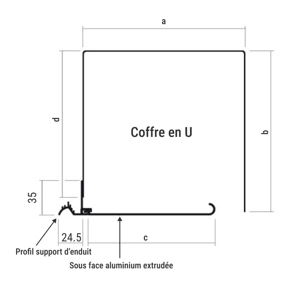 Vue technique du caisson ITE