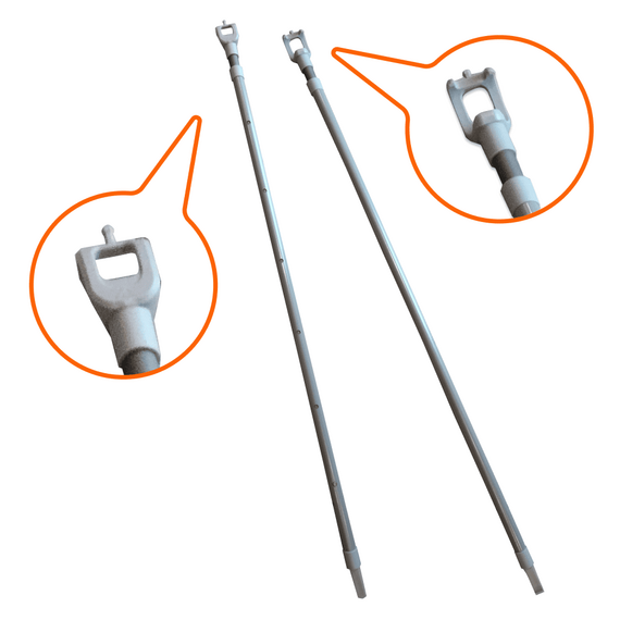Teleskopisk betjeningsstang til DESIGNO ovenlysvinduer og ROTO persienner, Longueurs du bâton télescopique réglable: Entre 1700 et 2940 mm