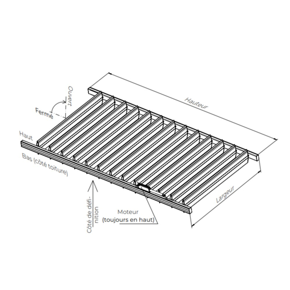 Kit lame orientable bioclimatique sur-mesure pour pergola ou façade, 2 image