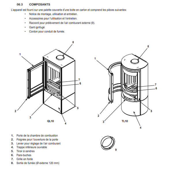 Log wood stove TL10 7.5KW - JOLLYMEC, 2 image