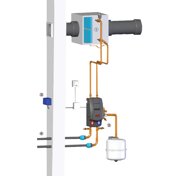 Complete Canadese waterputkit van SEWT (100 m spruitstuk, hydrauliek en warmtewisselaar) - HELIOS