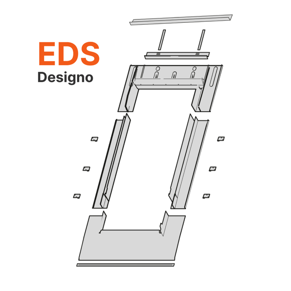 Raccord EDS pour ardoises / bardeaux / tuiles plates à couloirs latéraux continus avec ou sans bloc isolant
