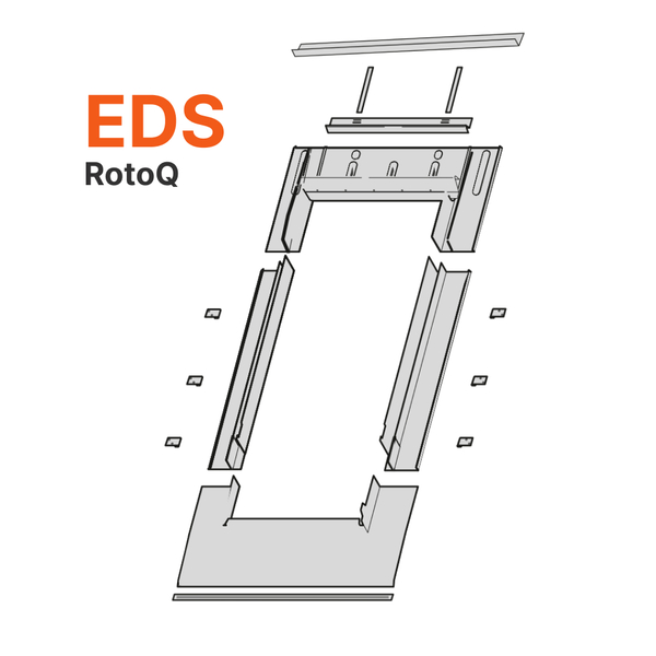 Raccord EDS pour ardoises / bardeaux / tuiles plates à couloirs latéraux continus avec ou sans bloc isolant