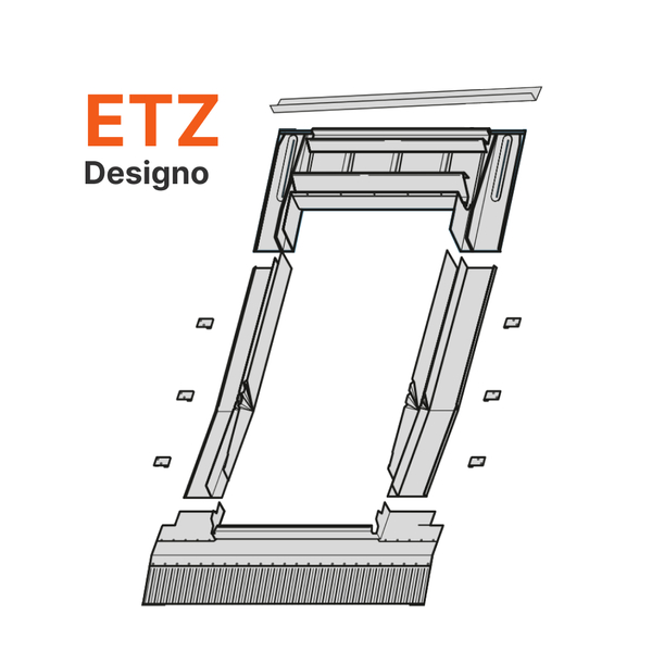 Raccord ETZ pour pose encastrée pour tuiles mécaniques avec ou sans bloc isolant