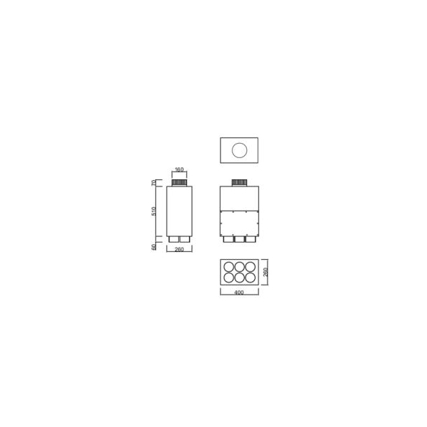 Dimensions du caisson de distribution d'air insonorisé