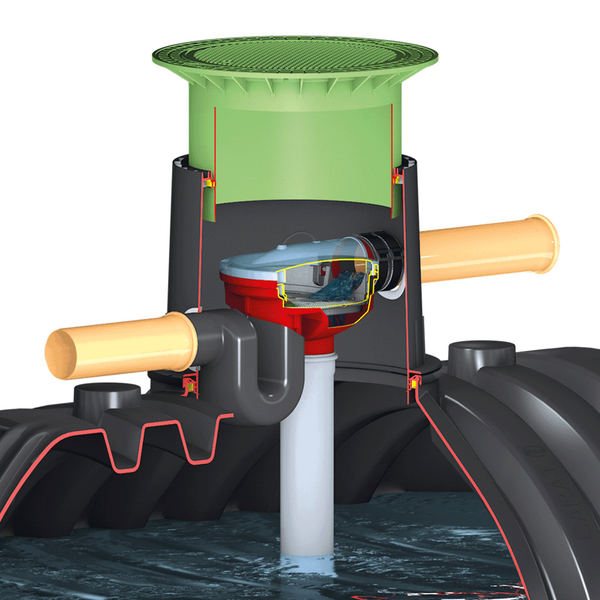 OPTIMAX-PRO XL zelfreinigende regenwaterfilter INTERN naar CARAT XL en XXL of PLATINE XL en XXL tanks voor daken kleiner dan 750 m² - GRAF, 2 image