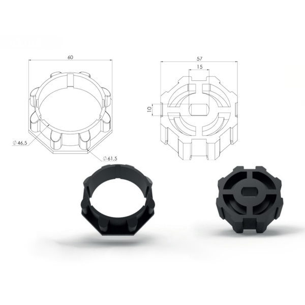 Adaptateur pour moteur Ø45 pour axe octogonal 60 mm