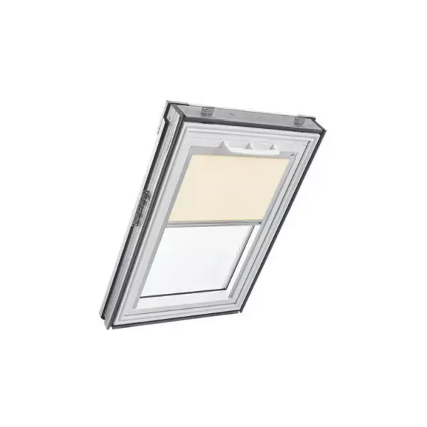 Store intérieur tamisant manuel ROTO pour fenêtre série Q4.QT4 dimension 134/140 - Toile beige encadrement blanc