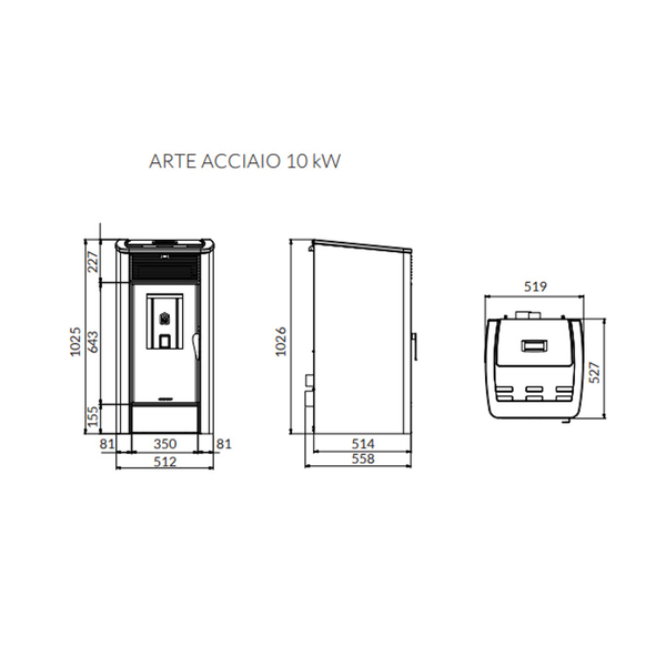 Peletová kamna ARTE 10 a 13,3Kw - JOLLYMEC, 4 image