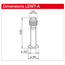 dimensions de la borne de prise d'air LEWT-A