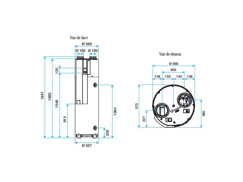 Thermodynamic water heater T.Flow Hygro+ 200L on extracted air - ALDES, 3 image