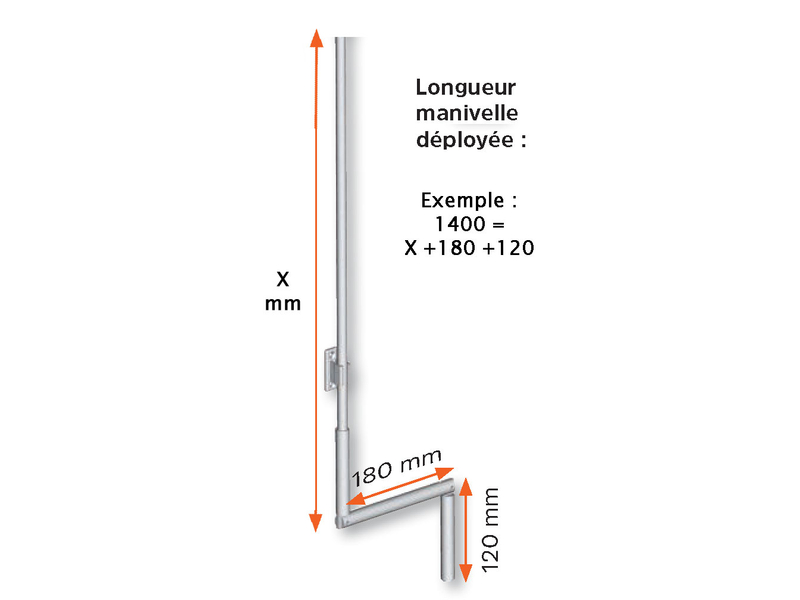 Tringle Oscillante pour volet roulant TRADI-MONO-BLOC - Bubendorff - 225011, Hauteur TO: 1200, Teinte: 00 - BLANC