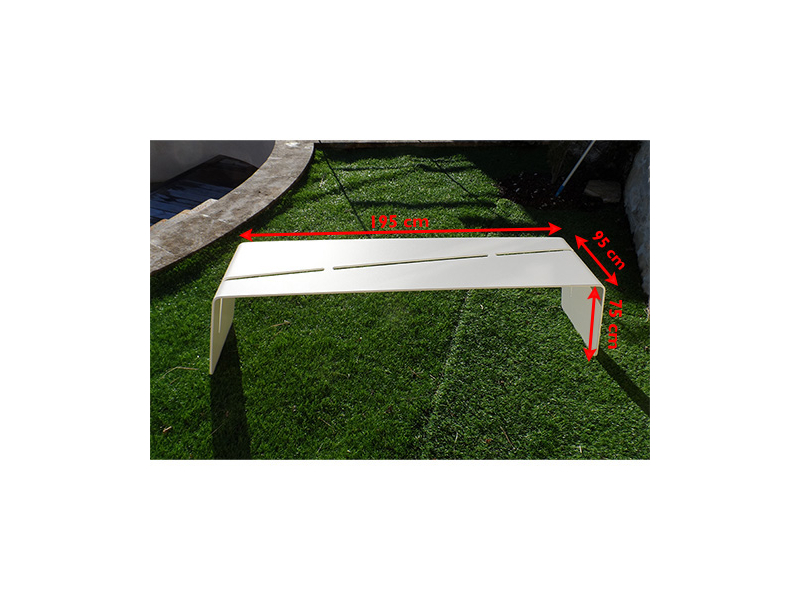 Banc en acier thermolaqué avec dimensions