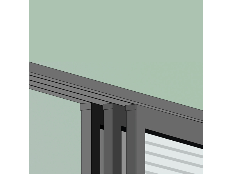 vue du rail supérieur du slide pour pergola