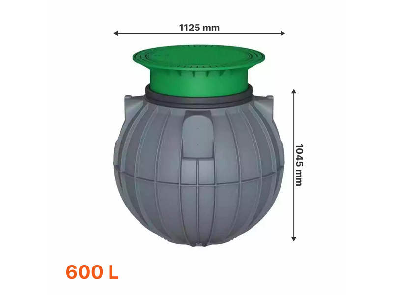 600L SAPHIR földalatti esővíztároló tartály, Tartály térfogata: 600 liter