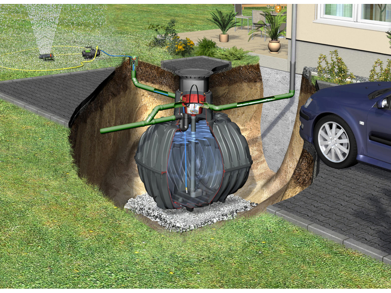 Kit cuve CARAT 6500L à enterrer avec POMPE de SURFACE (pour jardin) - Gamme Pro - Passage véhicule
amb