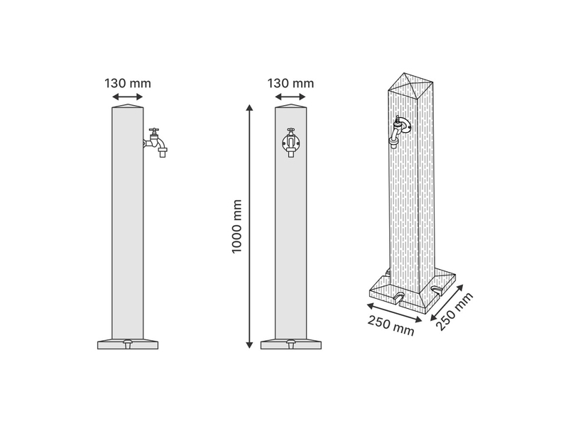 Dimensions fontaine wood
