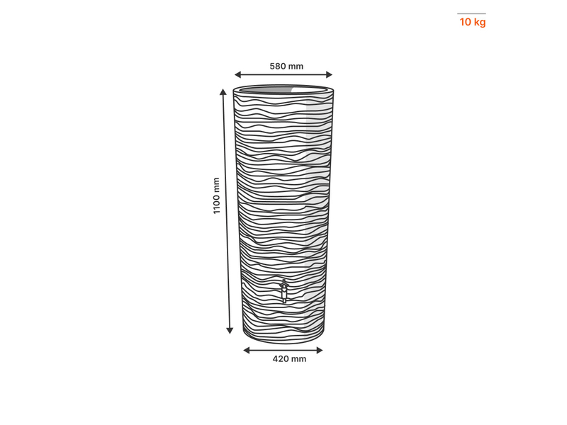 Dimensions de la cuve aérienne natura 210L