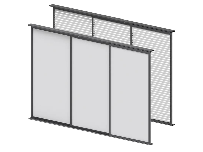 panneau coulissant et persienne pour pergola