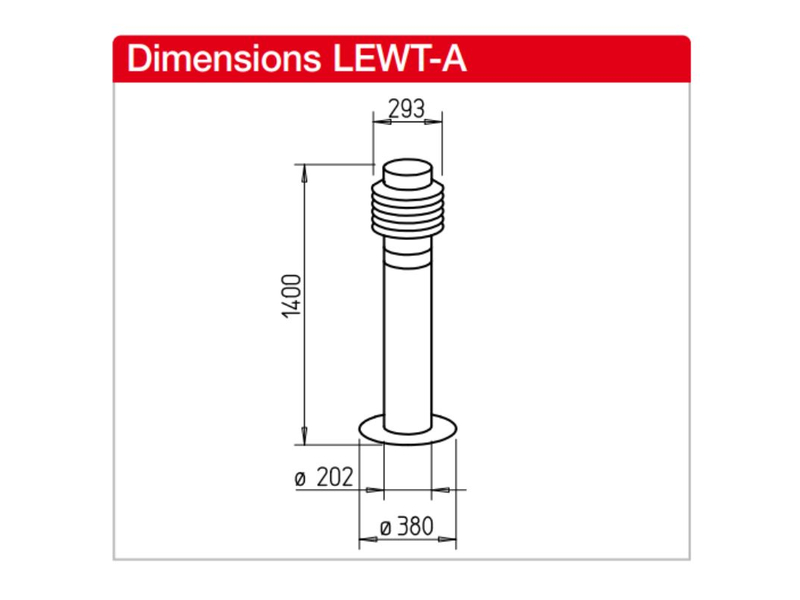 dimensions de la borne de prise d'air LEWT-A