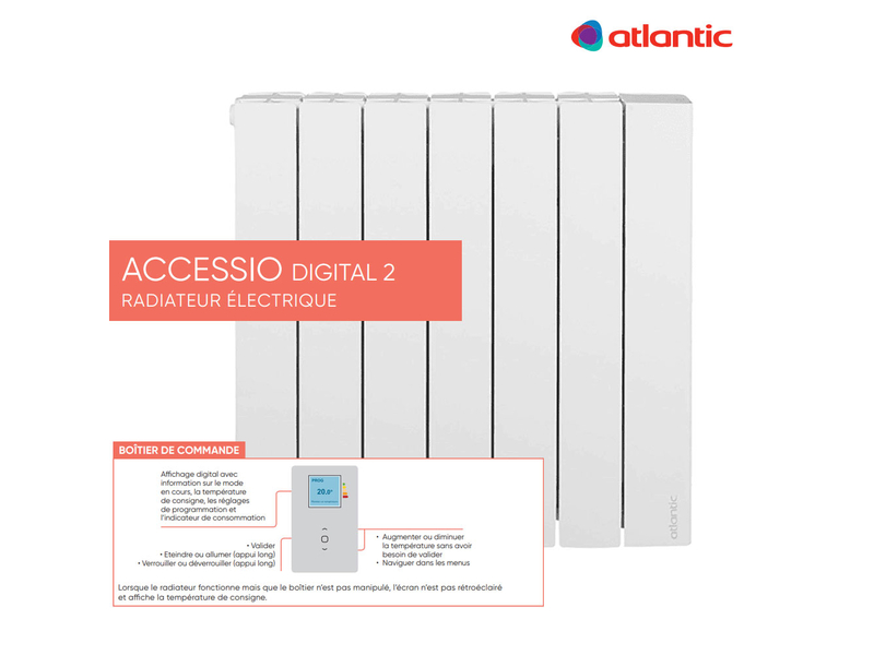 ACCESSIO DIGITAL 2 elektrický radiátor od 500W do 2000W s teplonosnou kapalinou