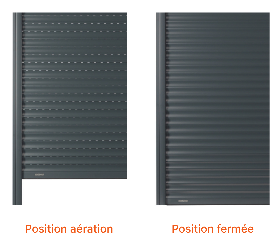 ventilation et luminonisité du tablier de volet roulant MONO ID + bubendorff