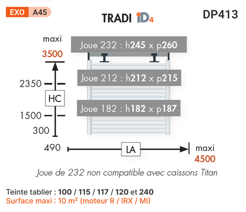 Tamanho máximo Bubendorff 413
