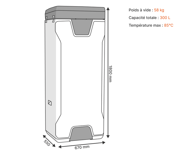 Chauffe eau solaire autovidangeable à l'eau - 300L - CESI HELIOFRANCE