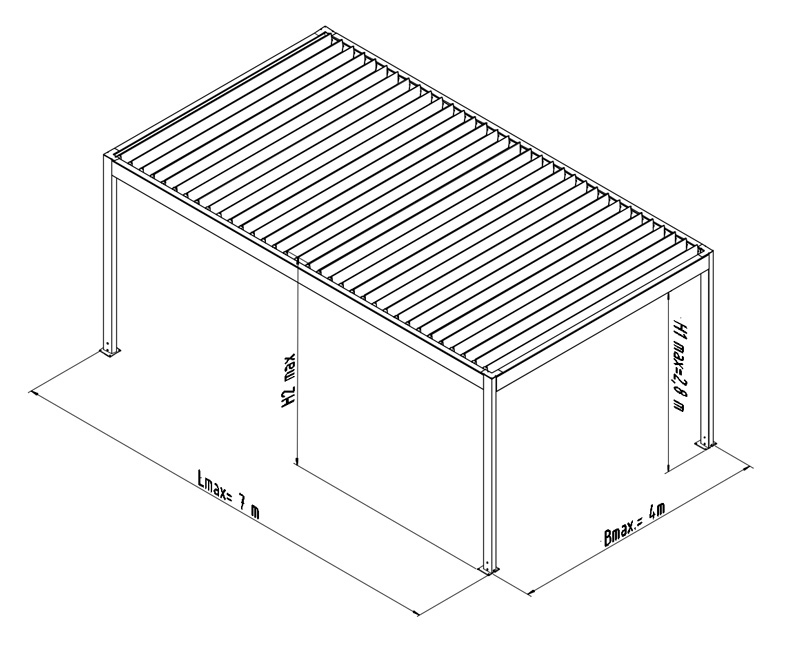 Pergola simple autoportée
