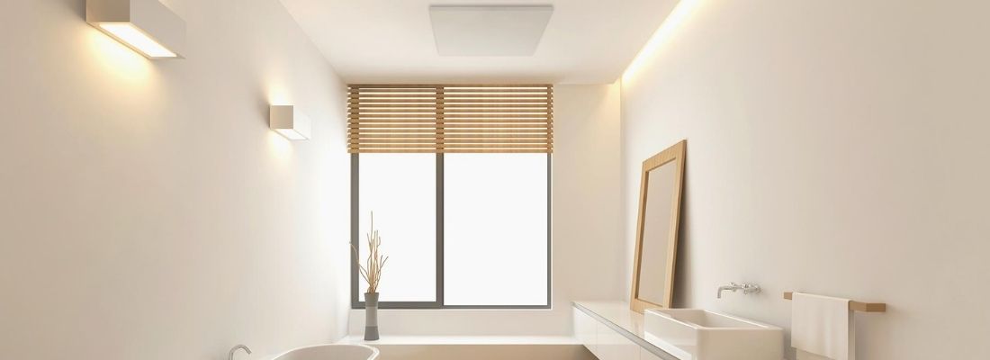electric infrared heating in a bathroom