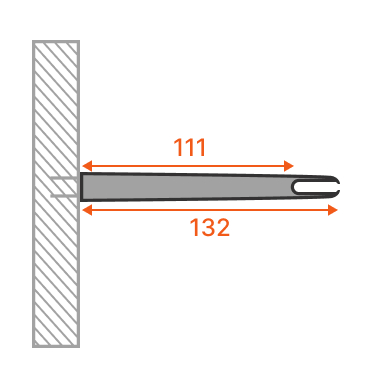 Úhelníkové upevnění kabelu (111-132 mm)